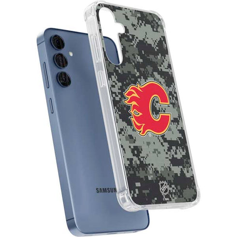 NHL Calgary Flames Camo Galaxy A35 5G Clear Case